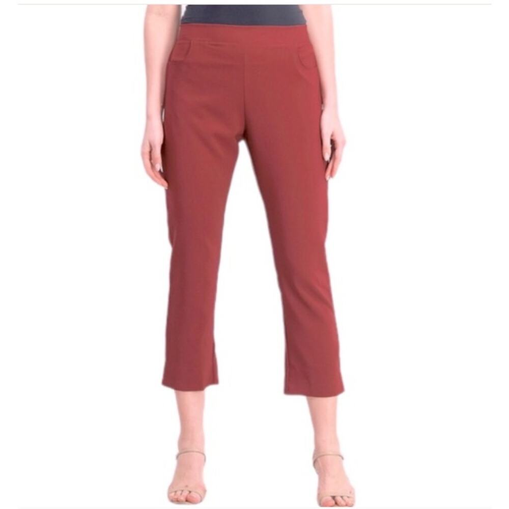 KanCan‎ Nalani Cropped Straight Leg Pant Cherry Red Women's Medium Work Office